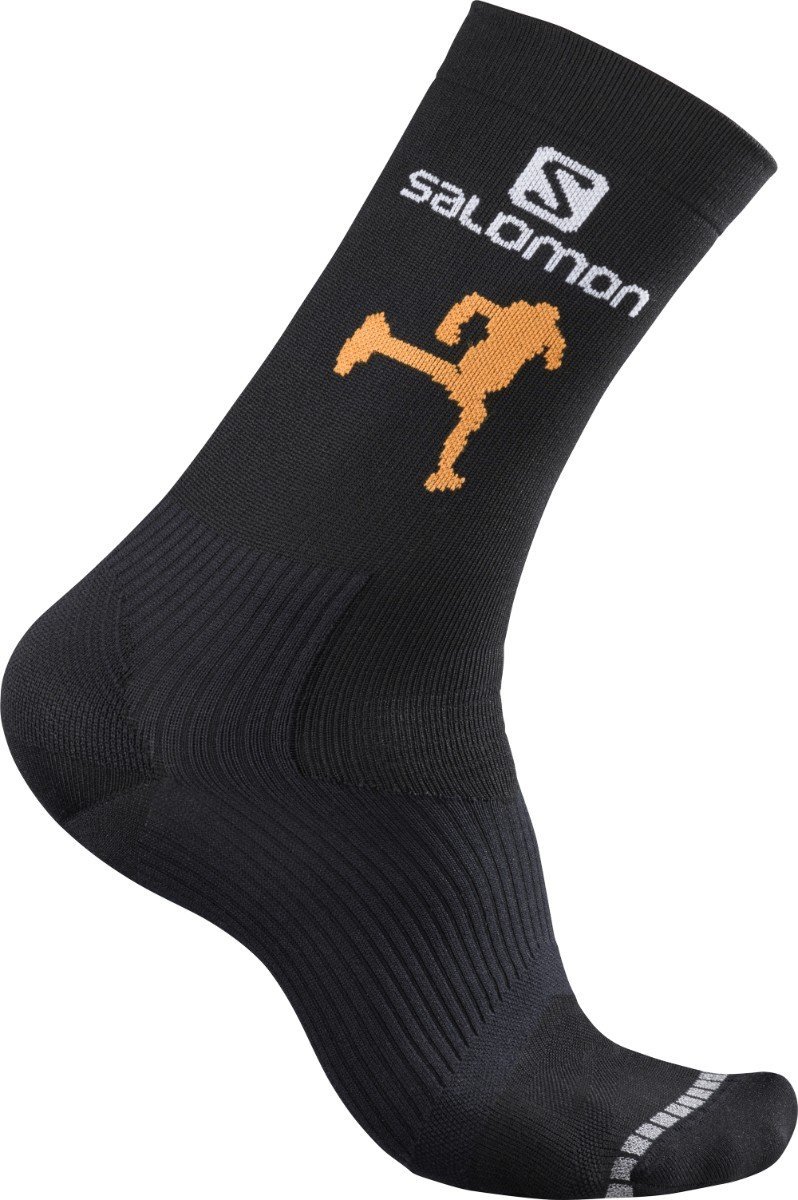 Шкарпетки Salomon SENSE SUPPORT GOLDEN TRAIL - чорні