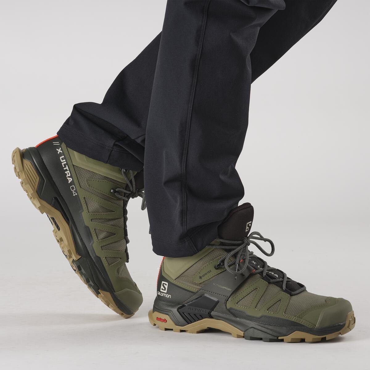 Взуття Salomon X Ultra 4 Mid Wide GTX M - зелені/чорні
