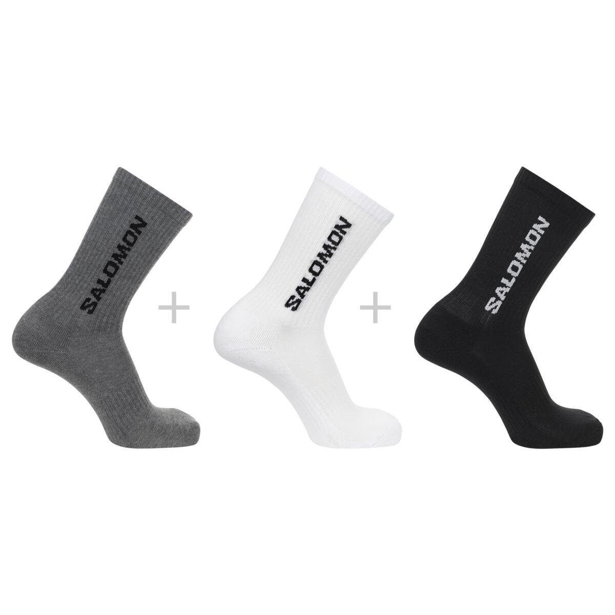 Шкарпетки Salomon Everyday Crew 3-Pack Socks - сірий/чорний/білий