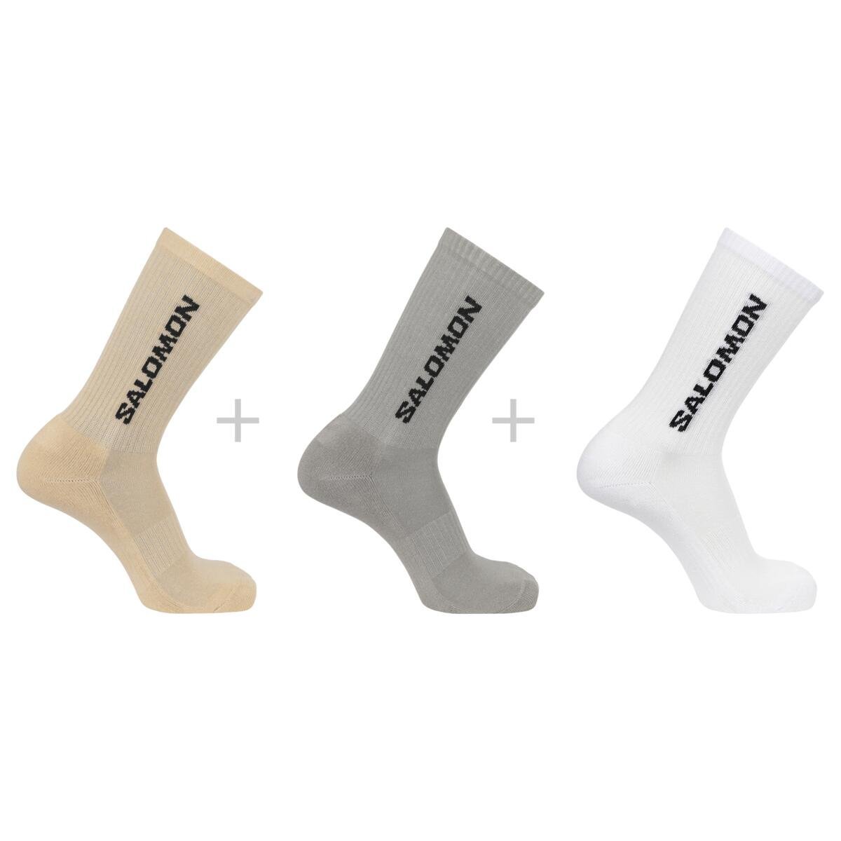Шкарпетки Salomon Everyday Crew 3-Pack - білі/сірі/коричневі