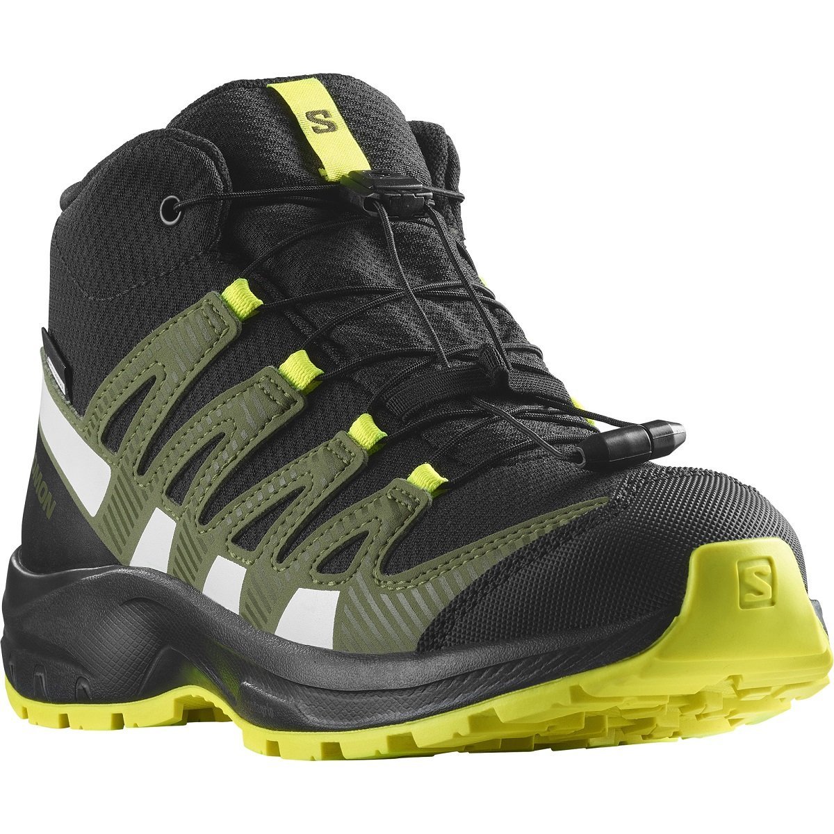 Кросівки високі Salomon Xa Pro v8 Mid Cswp J - чорні/ зелені/ жовті
