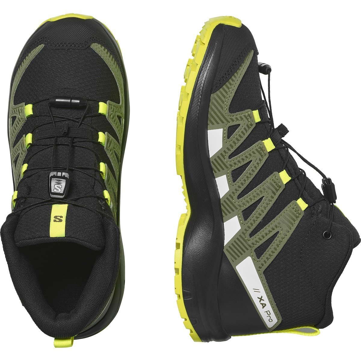 Кросівки високі Salomon Xa Pro v8 Mid Cswp J - чорні/ зелені/ жовті