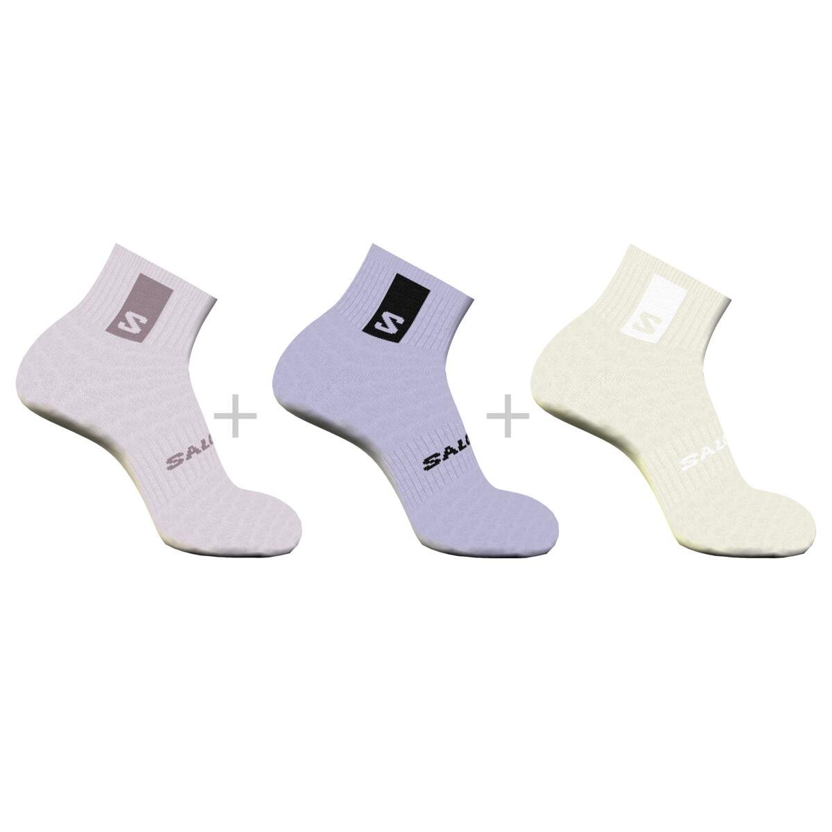 Шкарпетки Salomon Everyday Ankle 3-Pack Socks - фіолетовий/коричневий