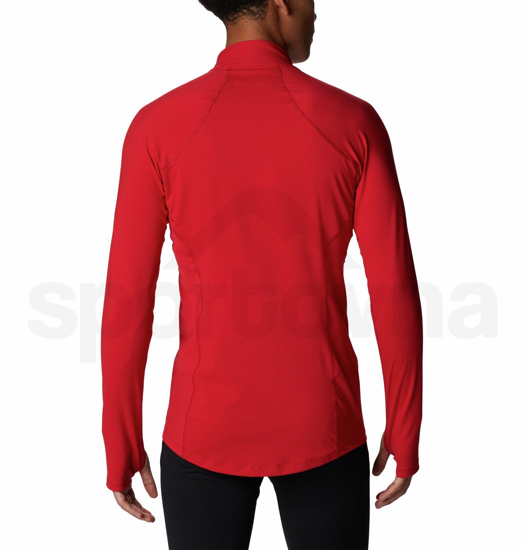 Tričko Columbia Midweight Stretch Long Sleeve Half Zip M - červená