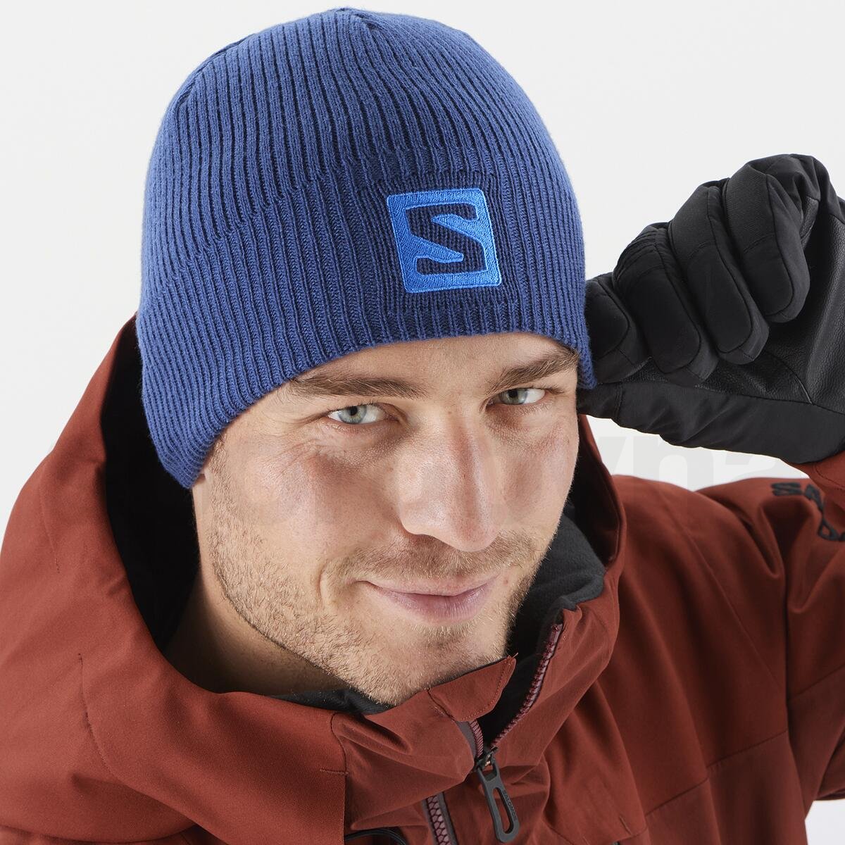 Čepice Salomon Logo Beanie - modrá