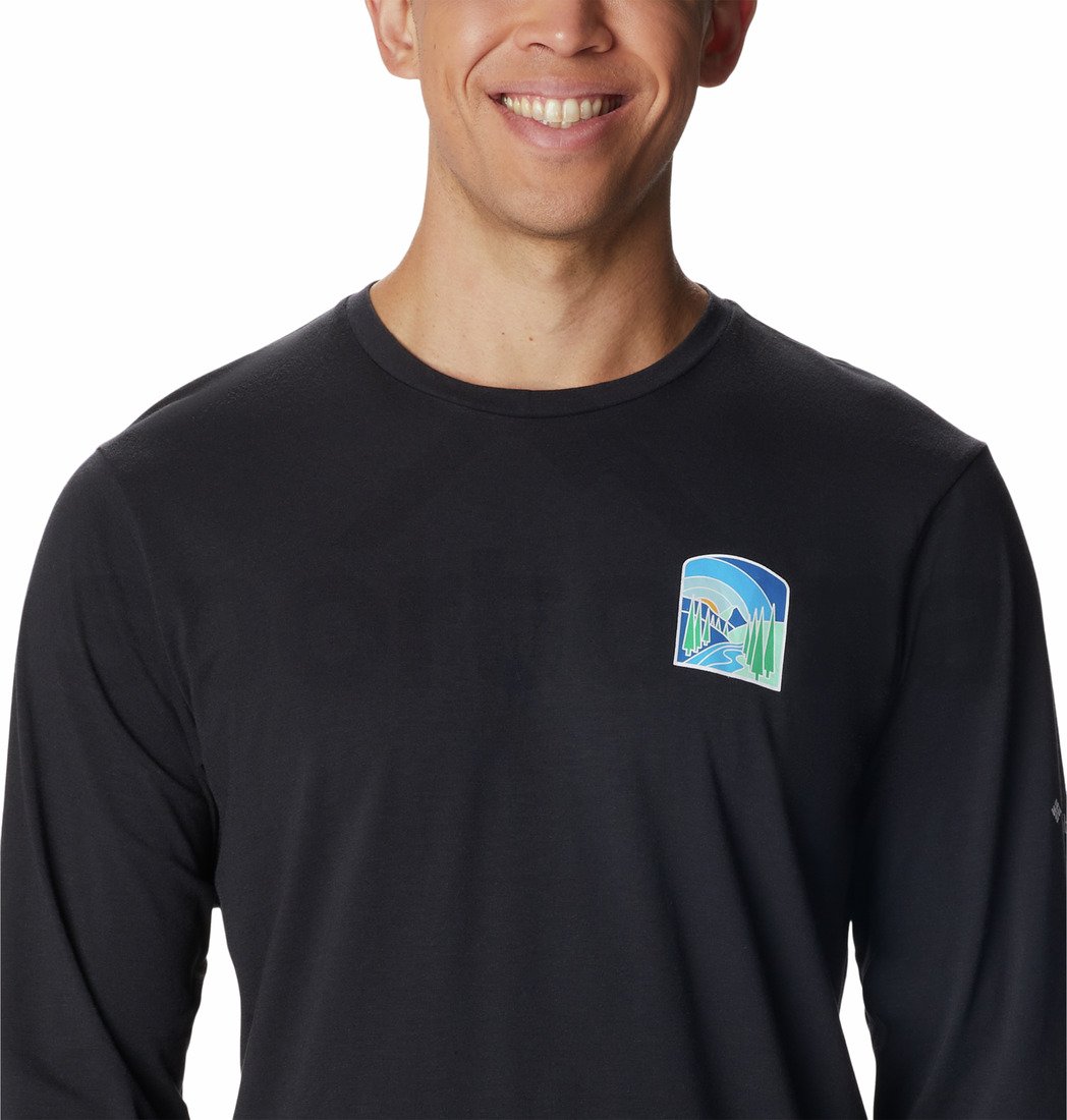 Tričko Columbia Sun Trek™ EU Graphic Long Sleeve Shirt M - černá