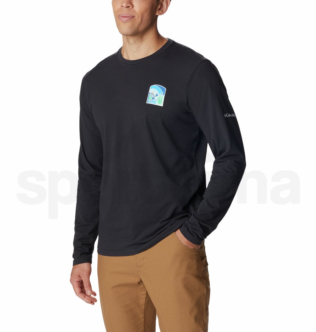 Tričko Columbia Sun Trek™ EU Graphic Long Sleeve Shirt M - černá