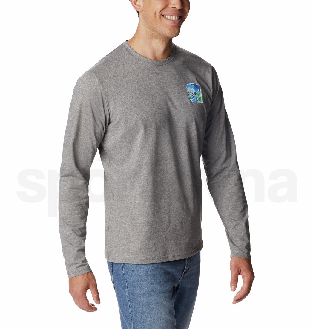 Tričko Columbia Sun Trek™ EU Graphic Long Sleeve Shirt M - šedá