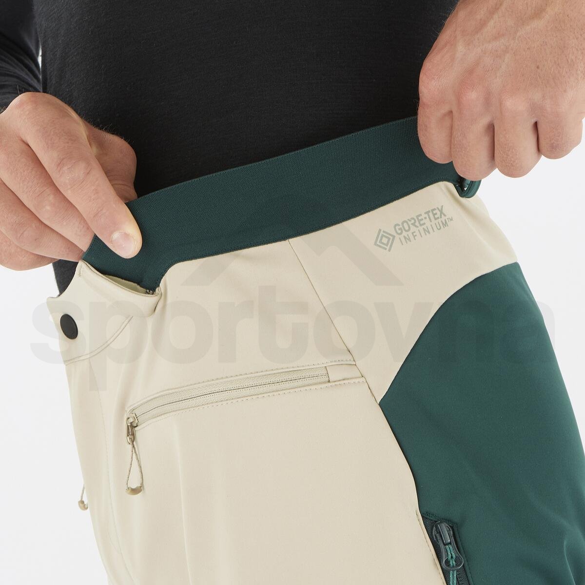 Pánské lyžařské kalhoty Salomon MTN GTX® Softshell Pant - hnědá/zelená
