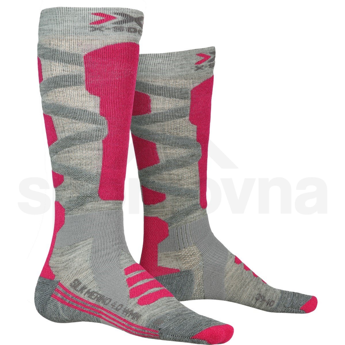 Ponožky X-Bionic Ski Silk Merino 4.0 W - šedá/řůžová