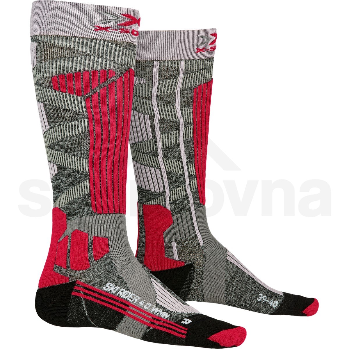 Ponožky X-Bionic Ski Rider 4.0 W - šedá/červená