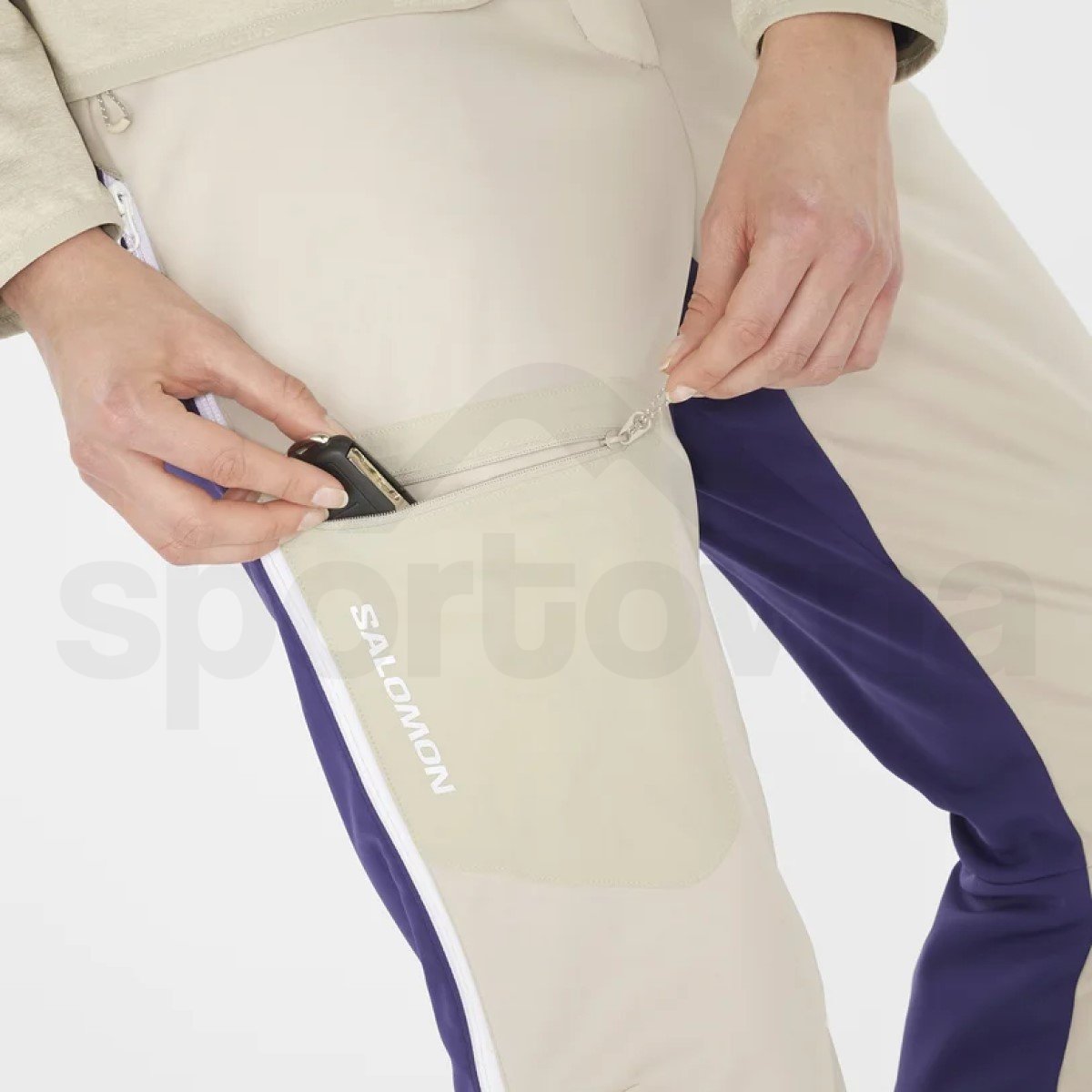 Kalhoty Salomon MTN GTX® Softshell Pant W - bílá/modrá