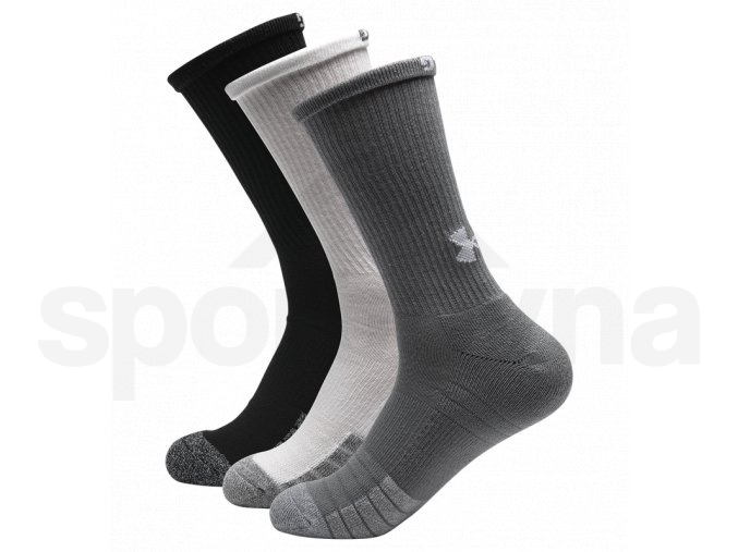 Ponožky Under Armour Heatgear Crew - šedá/černá/bílá