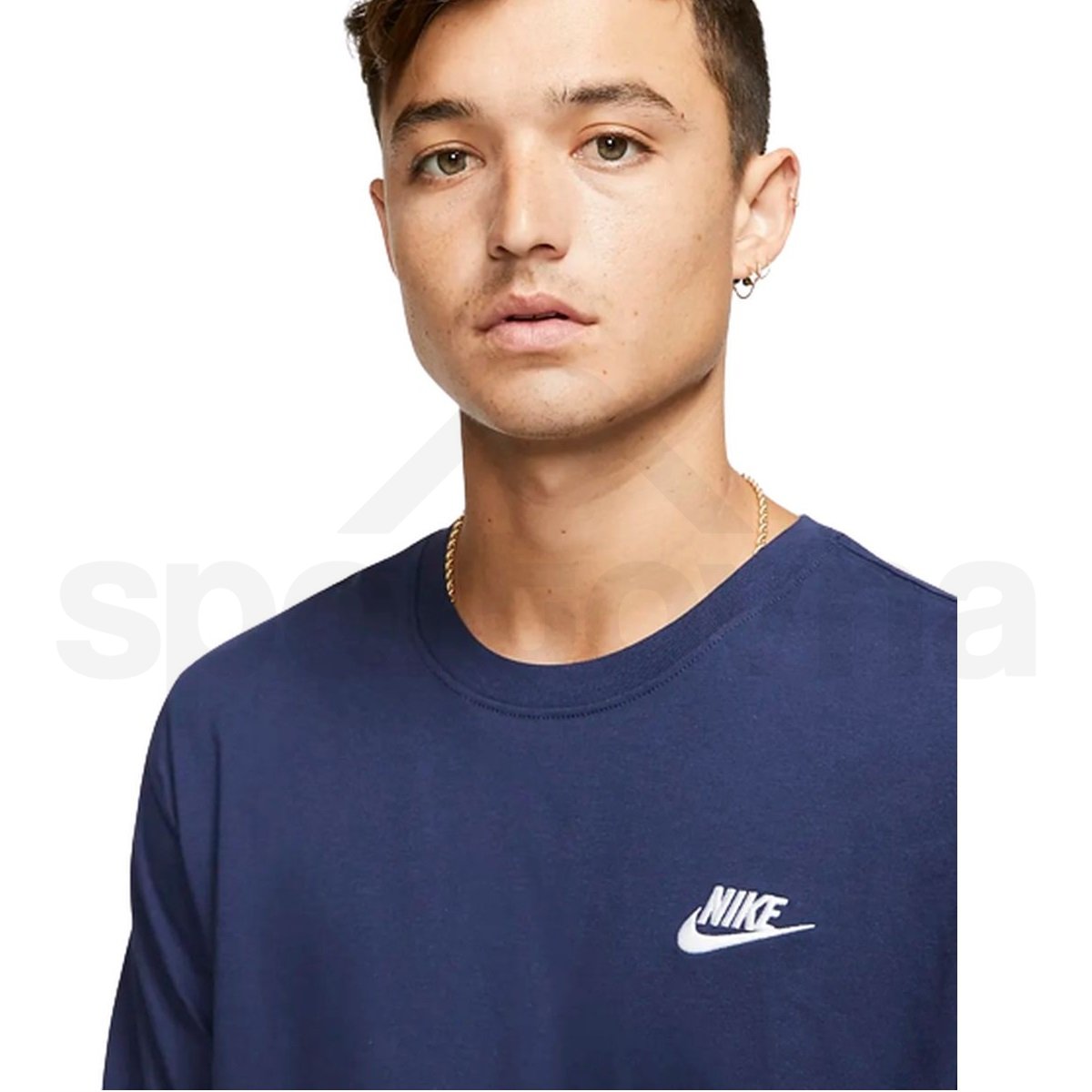 Tričko Nike Nsw Club Tee M - modrá/bílá