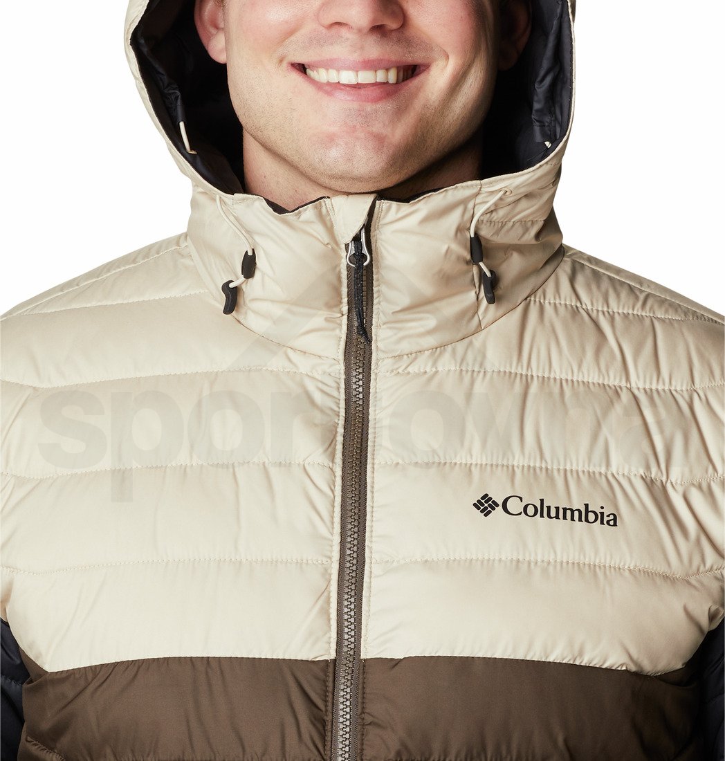 Bunda Columbia Powder Lite™ Hooded Jacket M - hnědá/černá