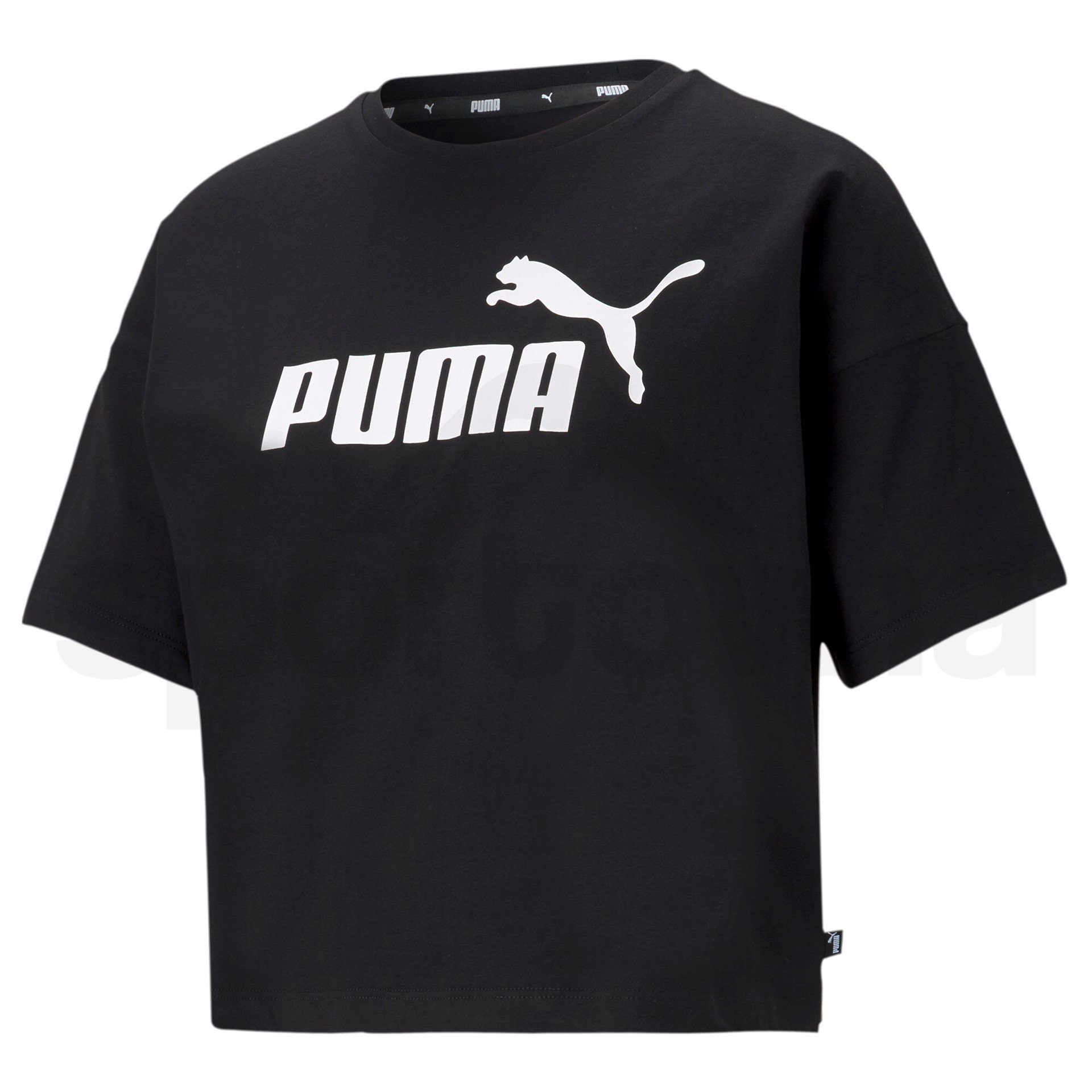 Tričko Puma ESS Cropped Logo Tee W - černá