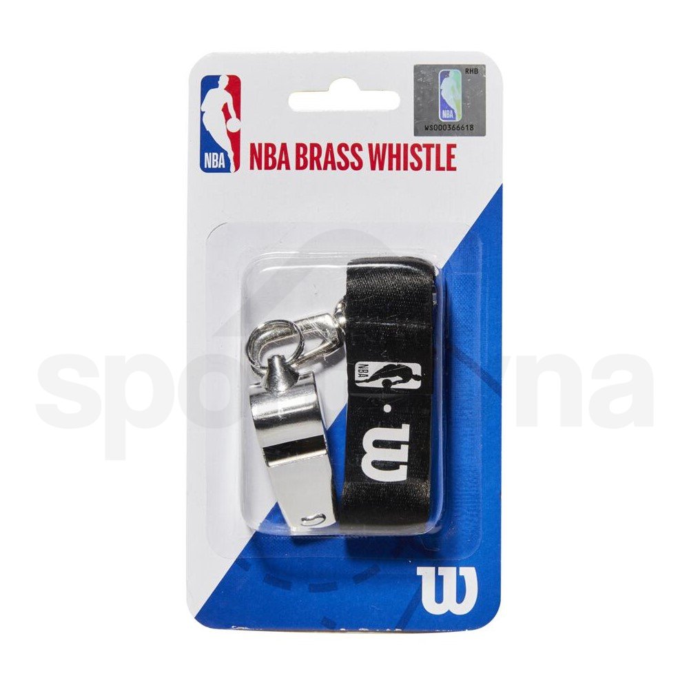 Píšťalka Wilson NBA Brass Whistle With Lanyard - šedá