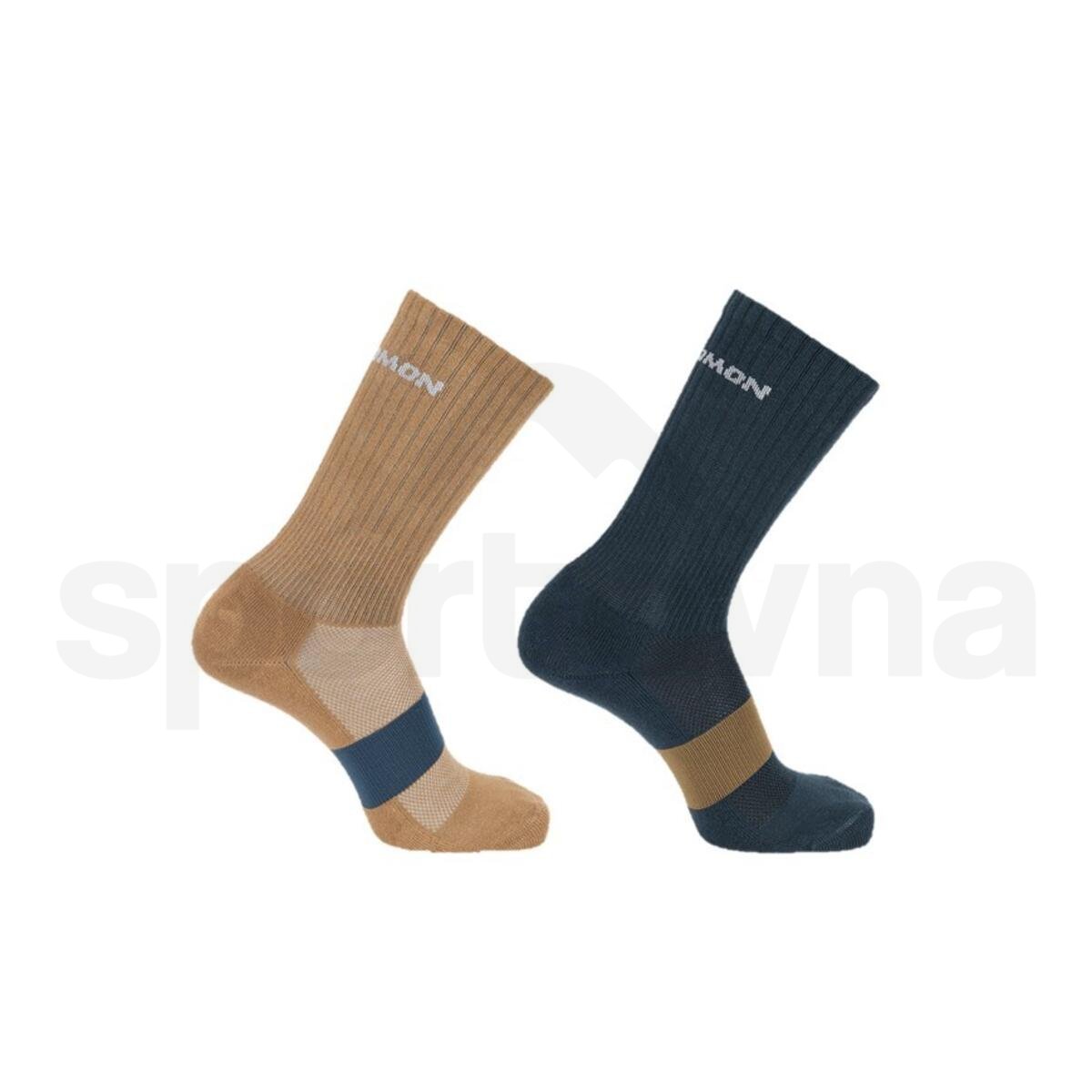 Ponožky Salomon Evasion Crew 2-Pack - hnědá/modrá