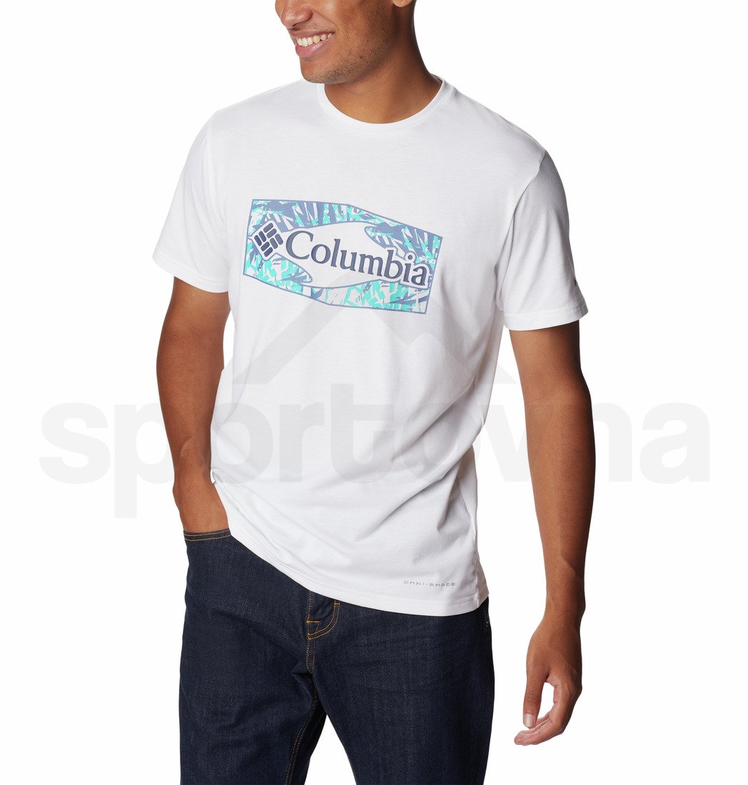 Triko Columbia Sun Trek™ Short Sleeve Graphic Tee M - bílá/modrá