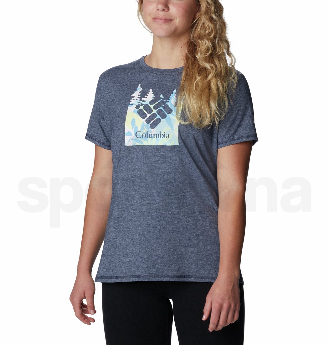 Tričko Columbia Sun Trek™ SS Graphic Tee W - tmavě modrá/květinové logo