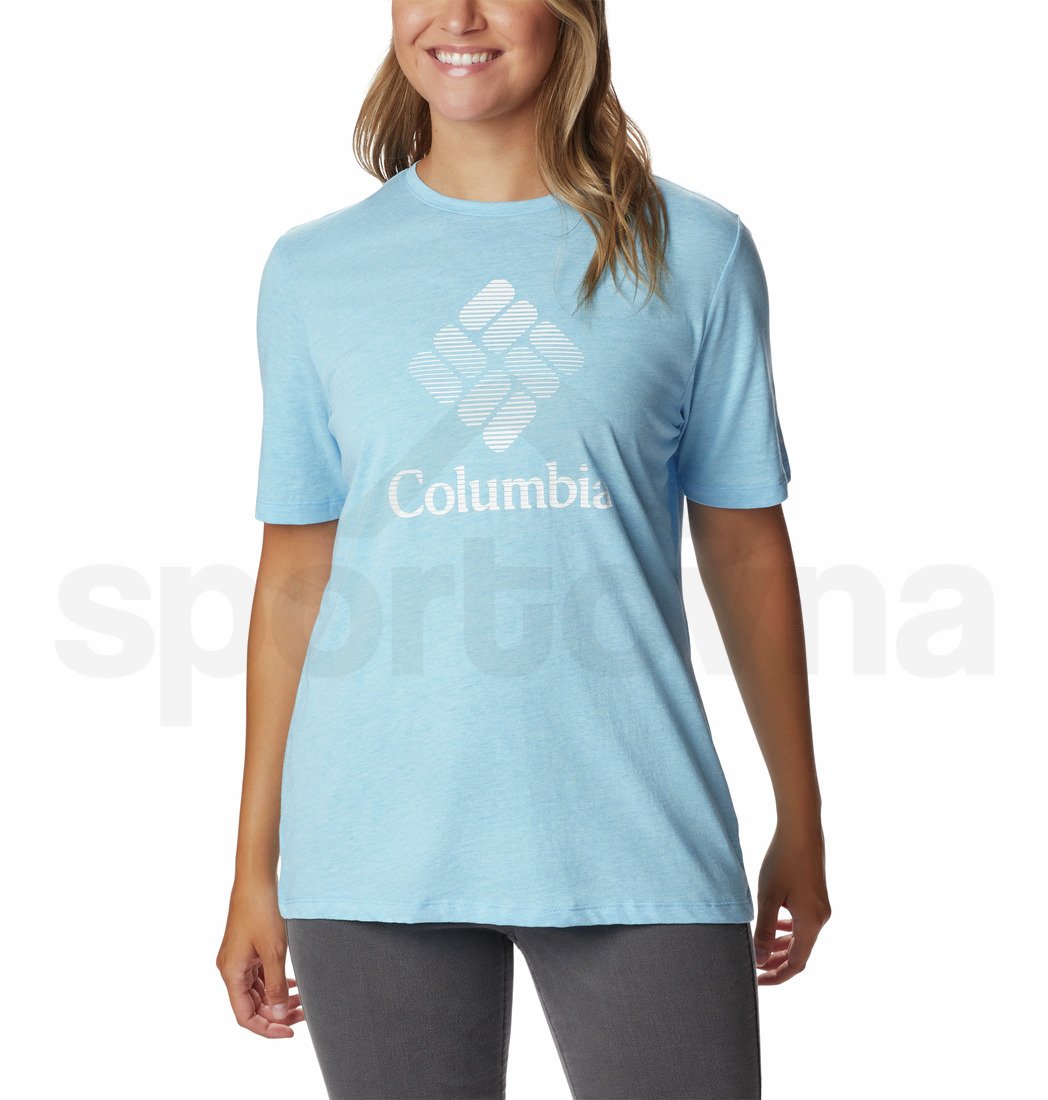 Tričko Columbia Bluebird Day™ Relaxed Crew Neck W - světle modrá/logo