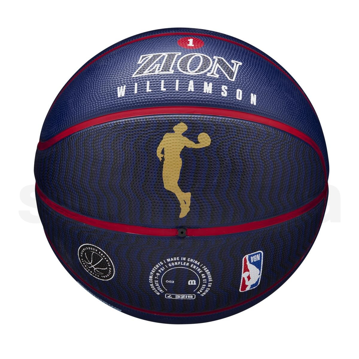 Míč Wilson NBA Player Icon Outdoor Bskt Zion - modrá/zlatá