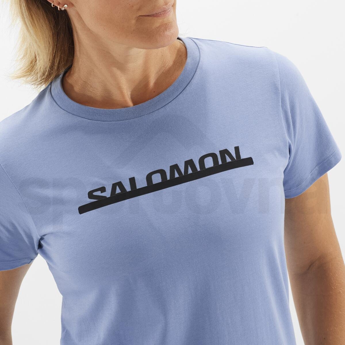 Tričko Salomon Essential Logo SS Tee W - modrá