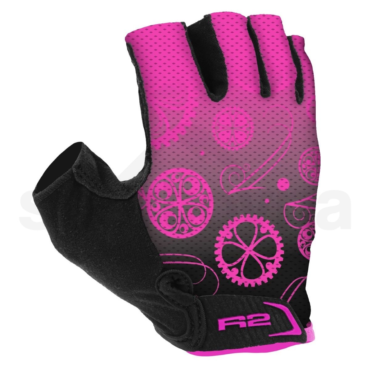 Cyklistické rukavice R2 Hoppy J - růžová/černá
