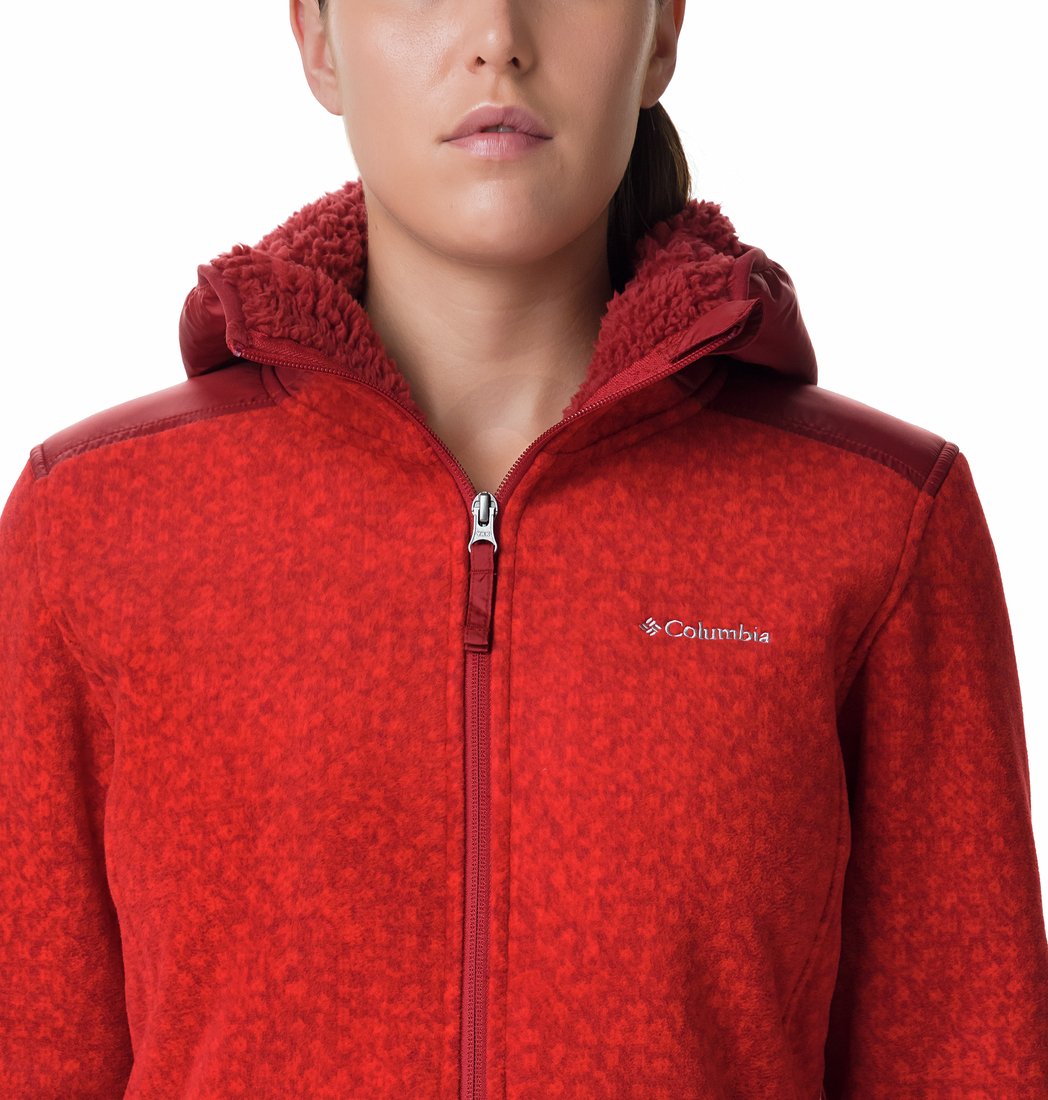 Mikina Columbia Winter Pass™ Print Fleece Full Zip - červená