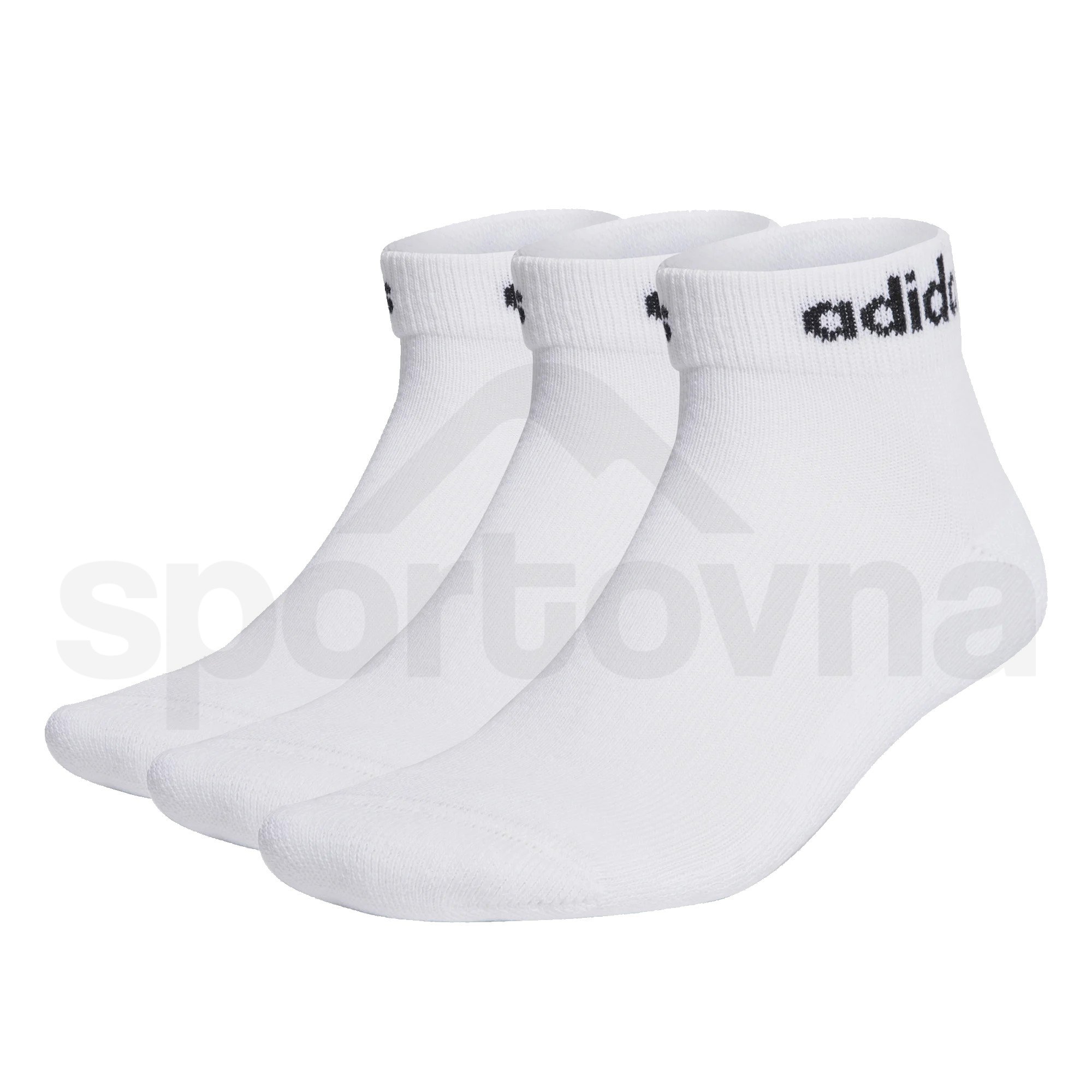 Ponožky Adidas Cushioned Linear Ankle 3P - bílá/černá