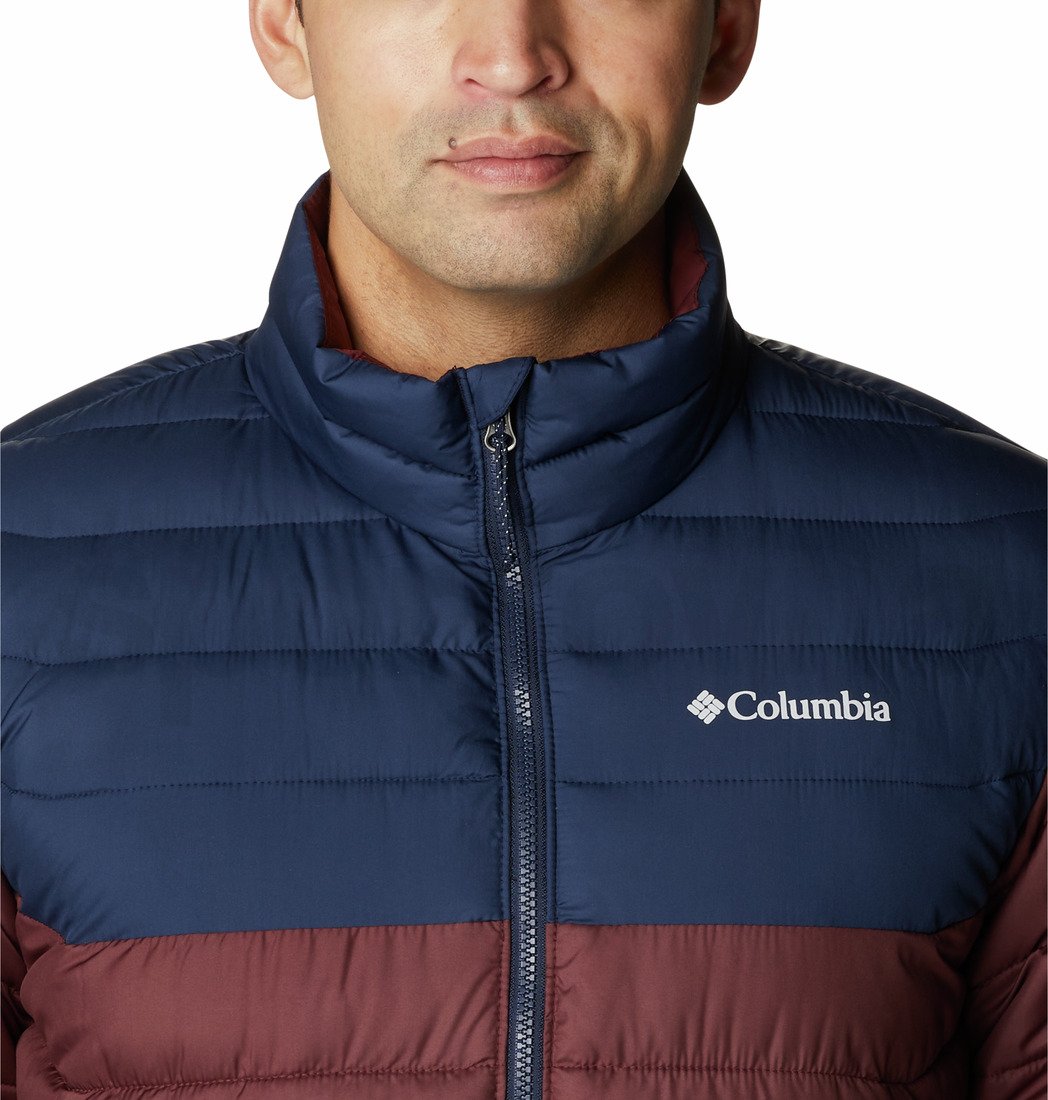 Bunda Columbia Powder Lite™ Jacket M - vínová/námořnická