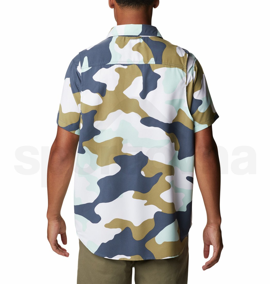 Košile Columbia Utilizer™ Printed Woven Short Sleeve M - bílá/modrá/béžová