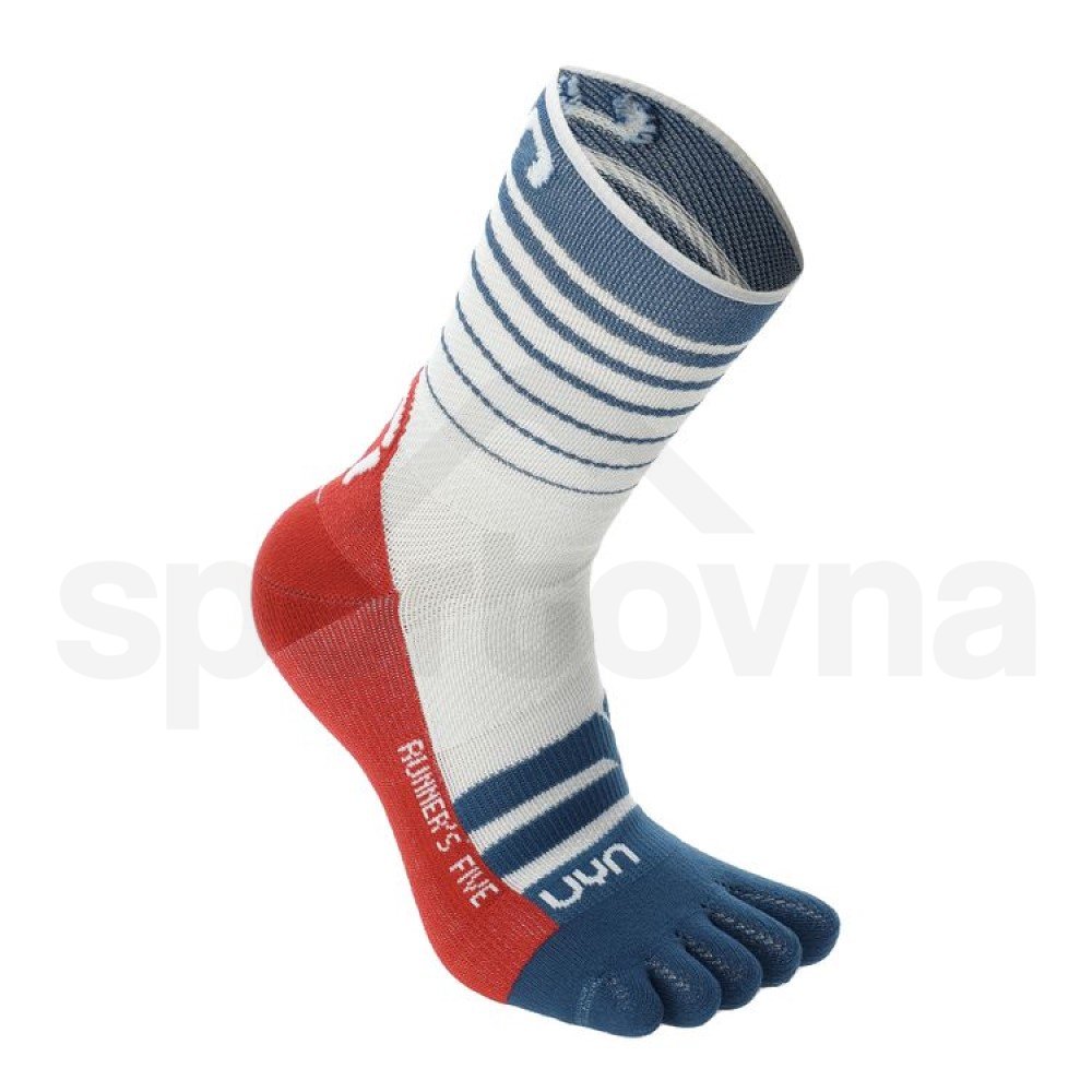 Ponožky UYN Runner's Five Socks M - bílá/modrá/červená