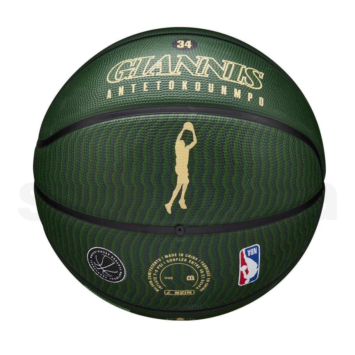 Míč Wilson NBA Player Icon Outdoor Bskt Giannis - zelená/béžová