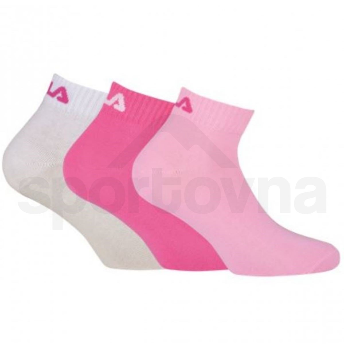 Ponožky Fila Quarter Plain 3 Pack - růžová