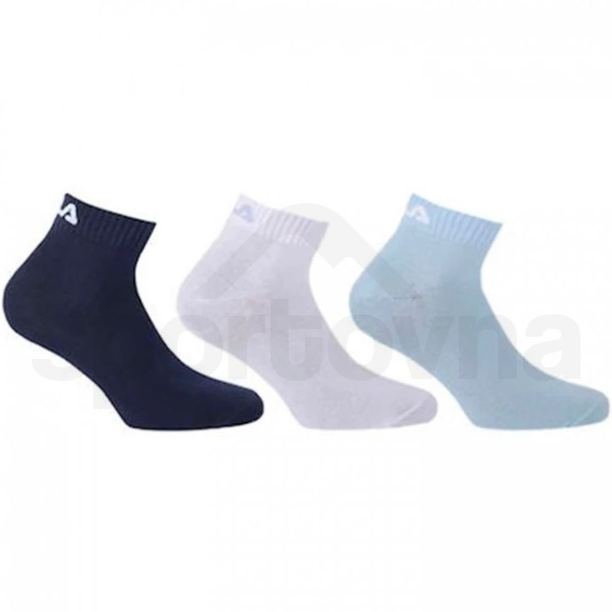 Ponožky Fila Quarter Plain 3 Pack - modrá/bílá