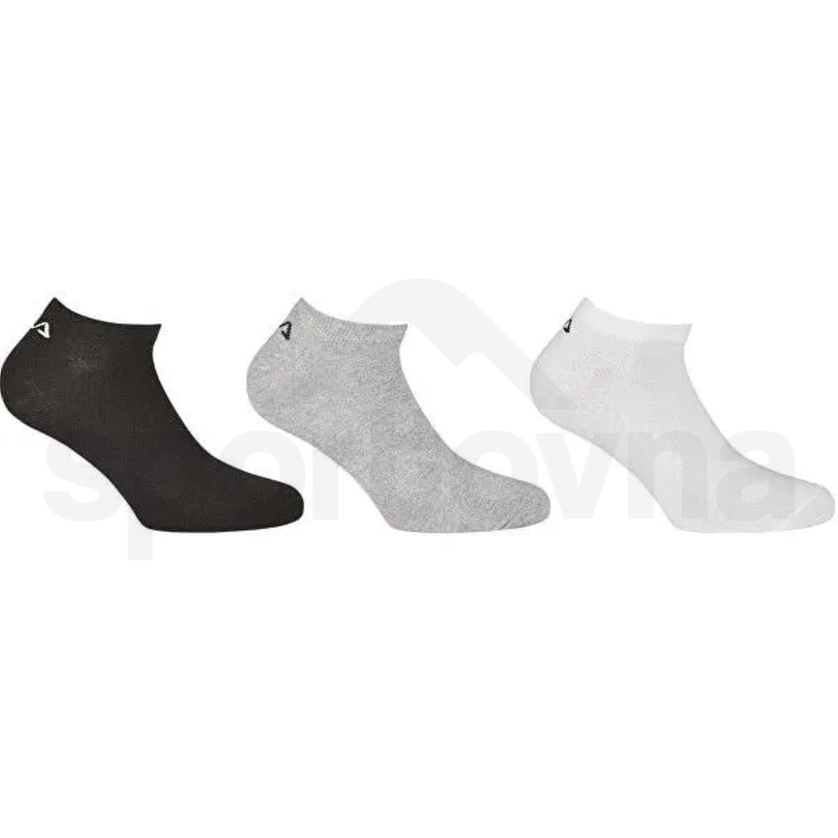 Ponožky Fila Invisible Plain 3 Pack - černá/šedá/bílá
