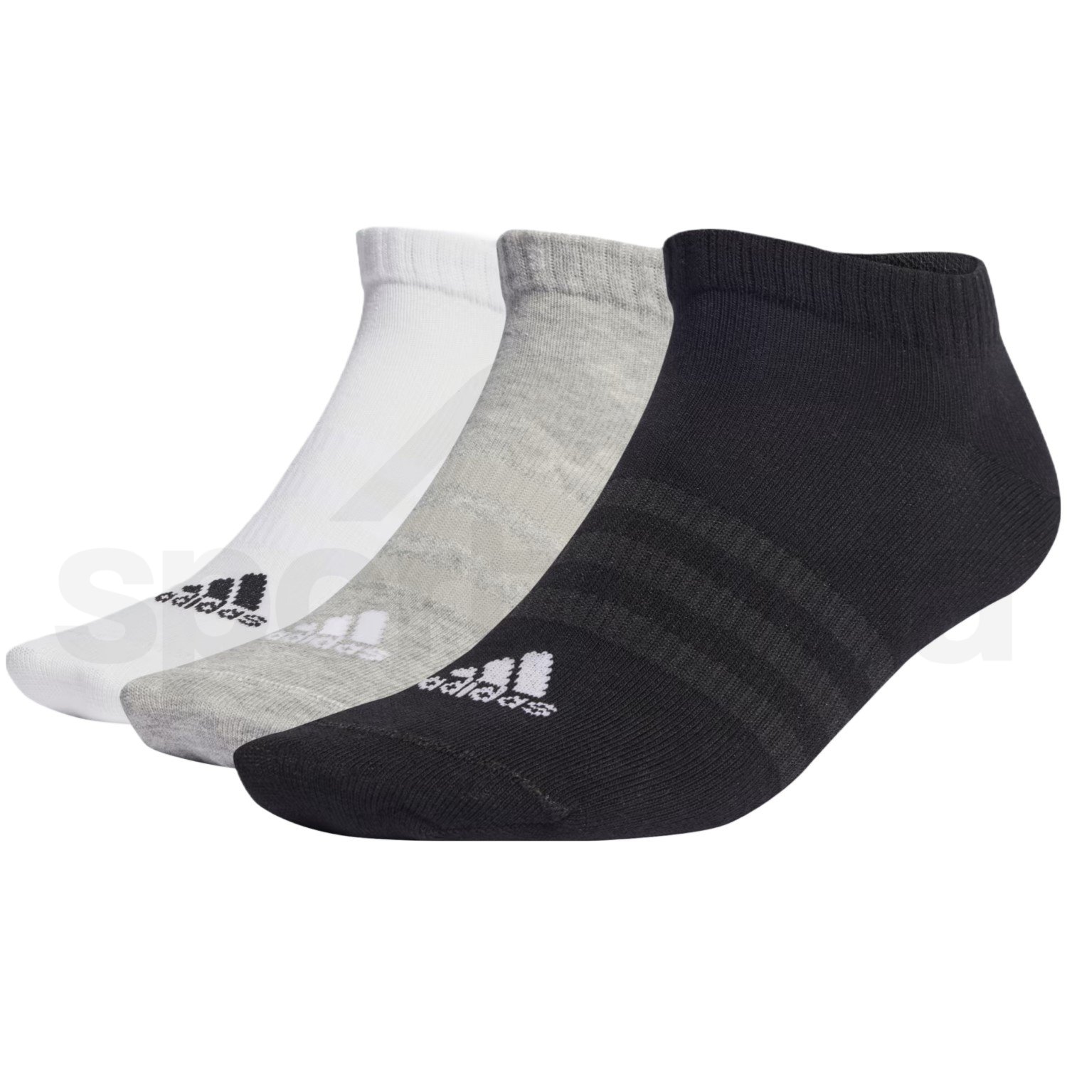 Ponožky Adidas Thin Sportswear Low 3P - šedá/bílá/černá