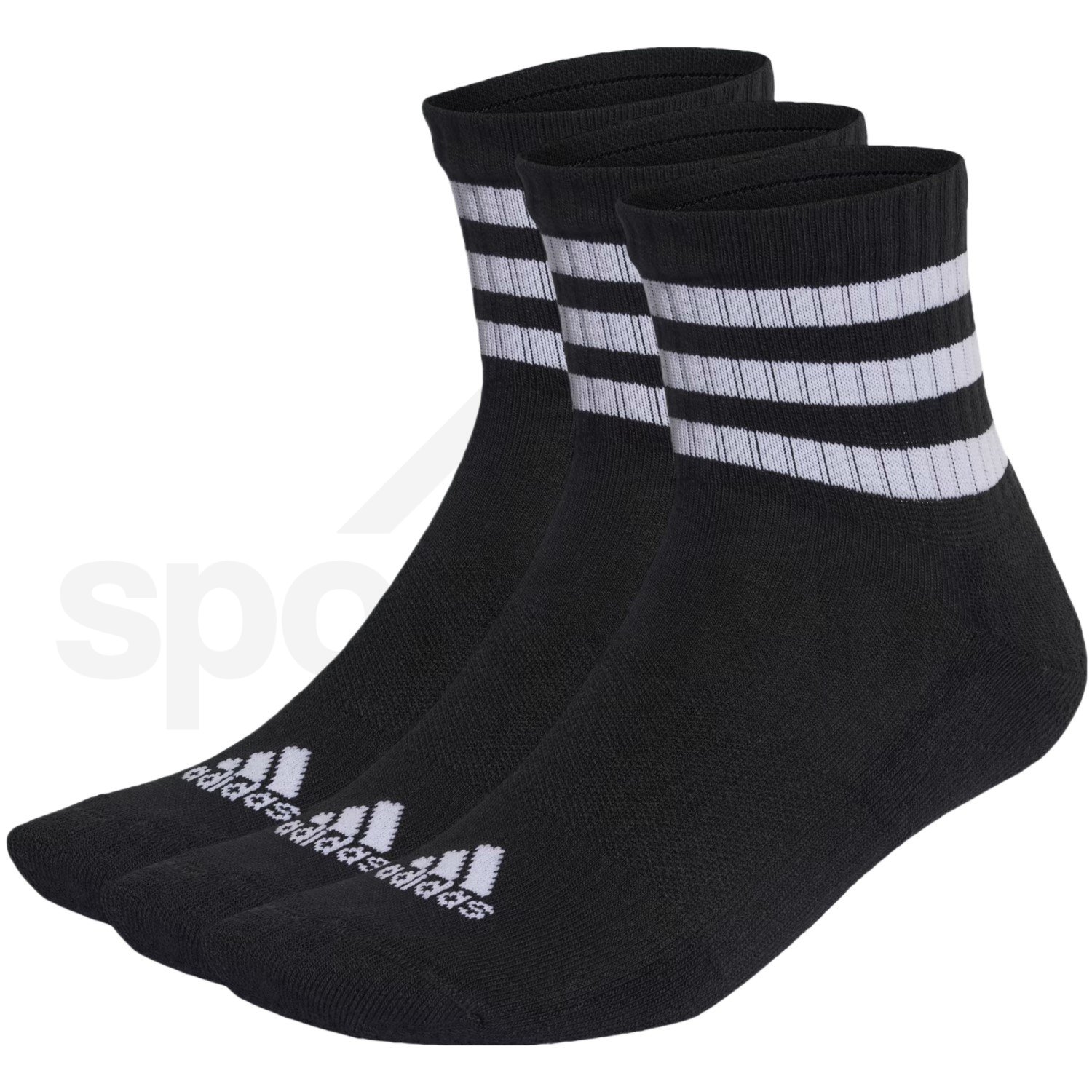 Ponožky Adidas 3-Stripes Cushioned Sportswear Mid 3P - černá/bílá