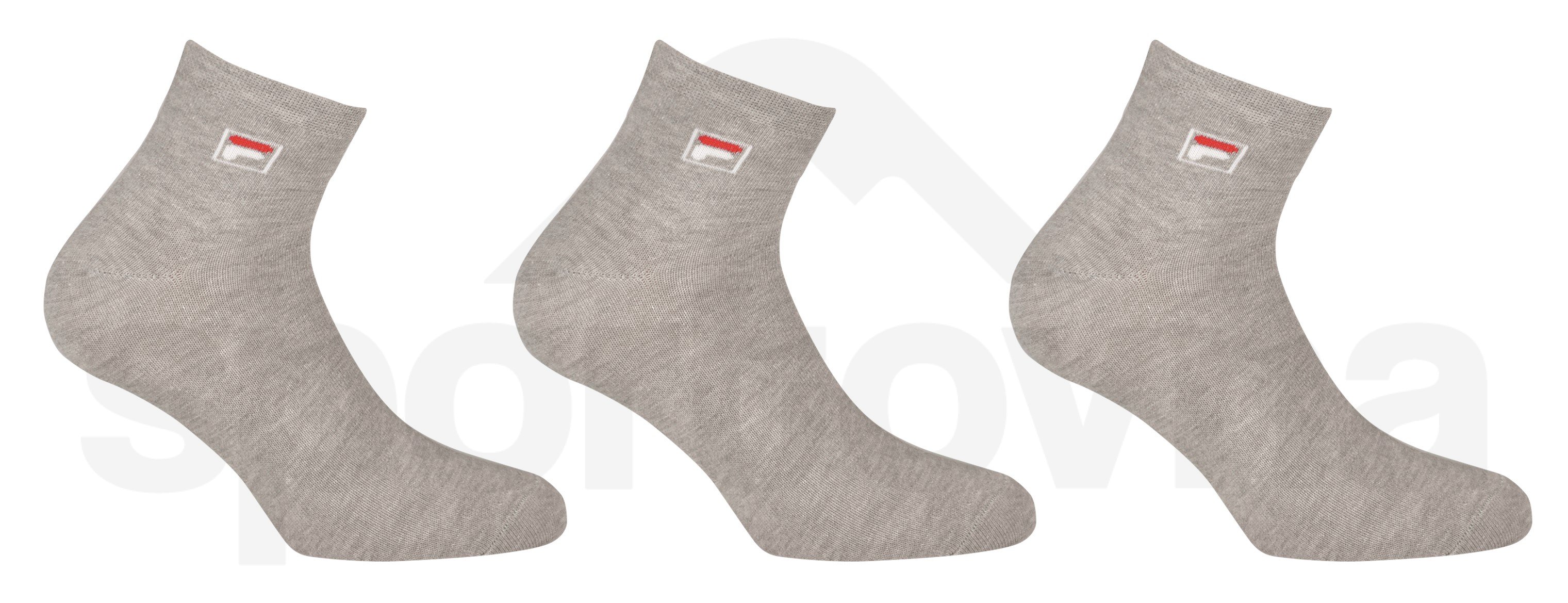 Ponožky Fila Quarter Plain 3 Pack - šedá