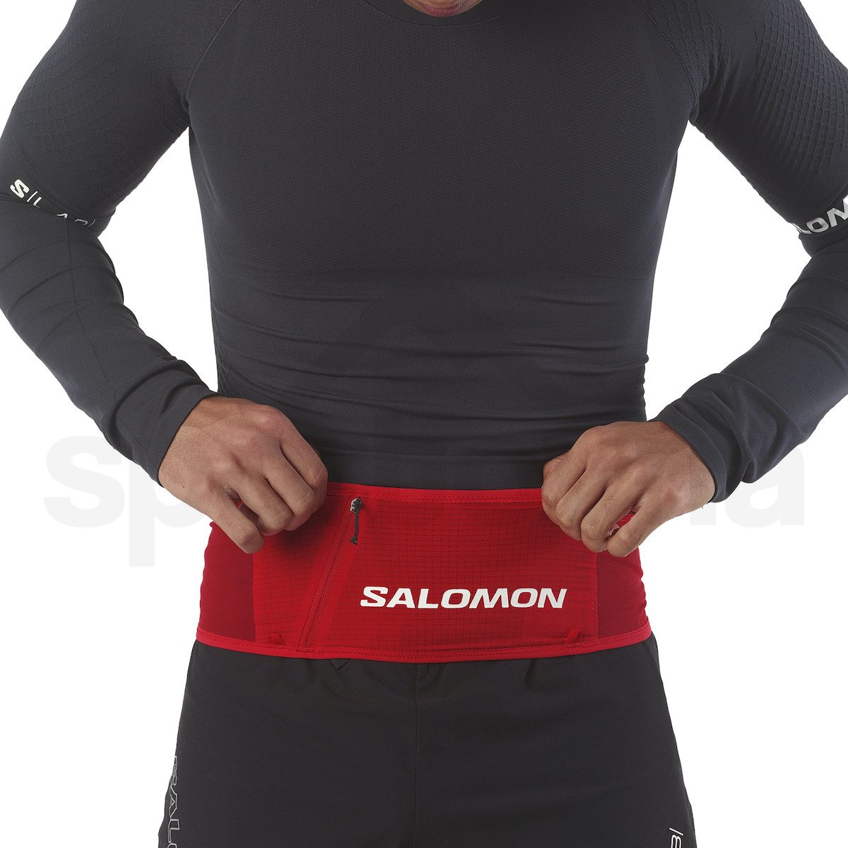 Pás Salomon S/LAB Belt - červená/černá