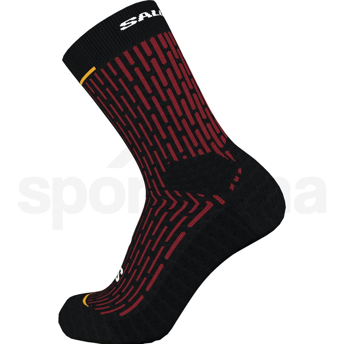 Ponožky Salomon Ultra Glide Crew - černá/červená/žlutá