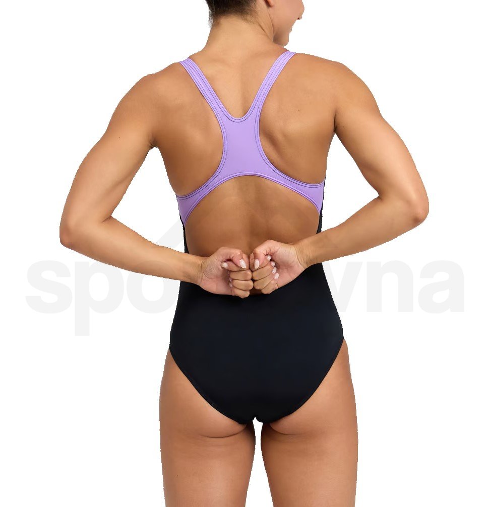 Plavky Arena Swimsuit Swim Pro Back Graphic W - černá/fialová