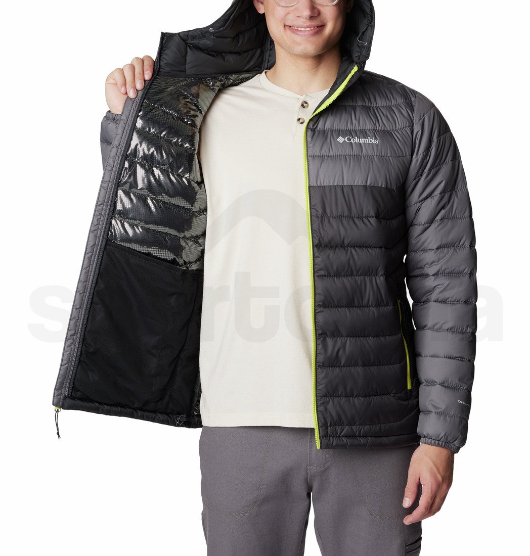 Bunda Columbia Powder Lite™ Hooded Jacket M - šedá/černá