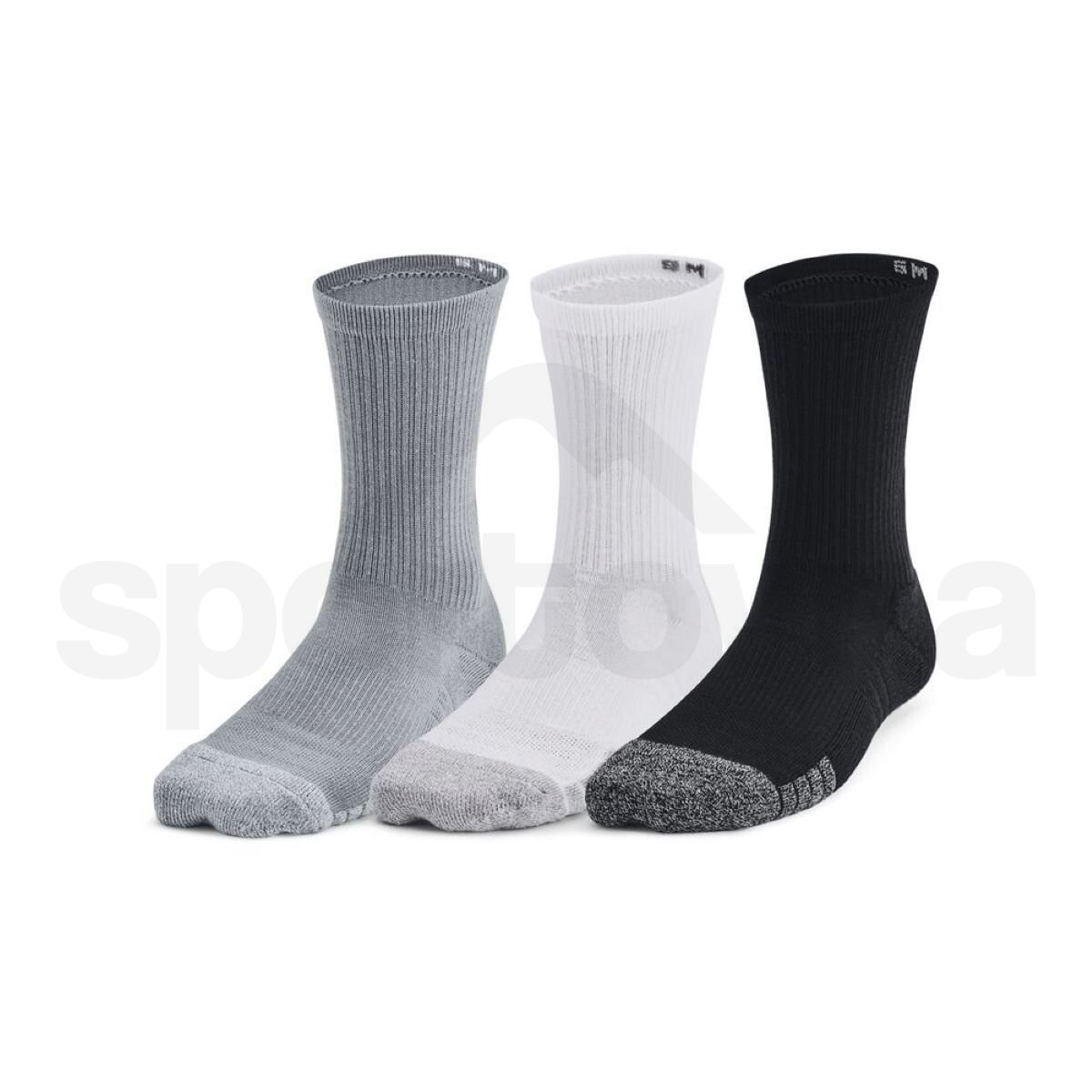 Ponožky Under Armour UA Heatgear 3pk Crew J - šedá/bílá/černá