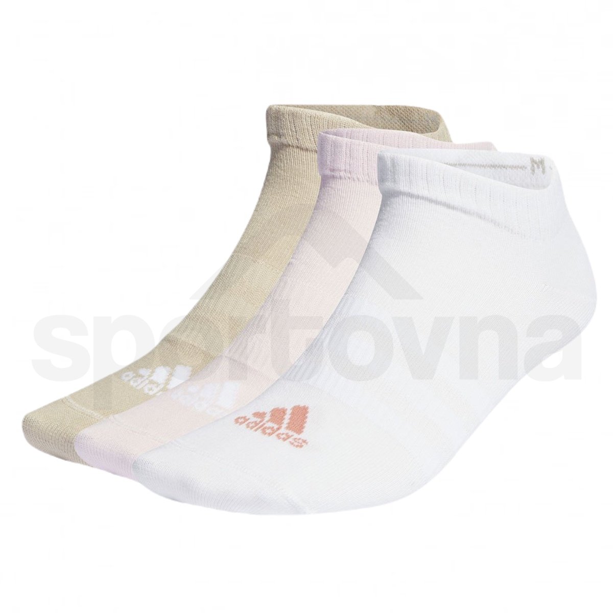Ponožky Adidas Thin Sportswear Low 3P U - bílá/růžová/béžová