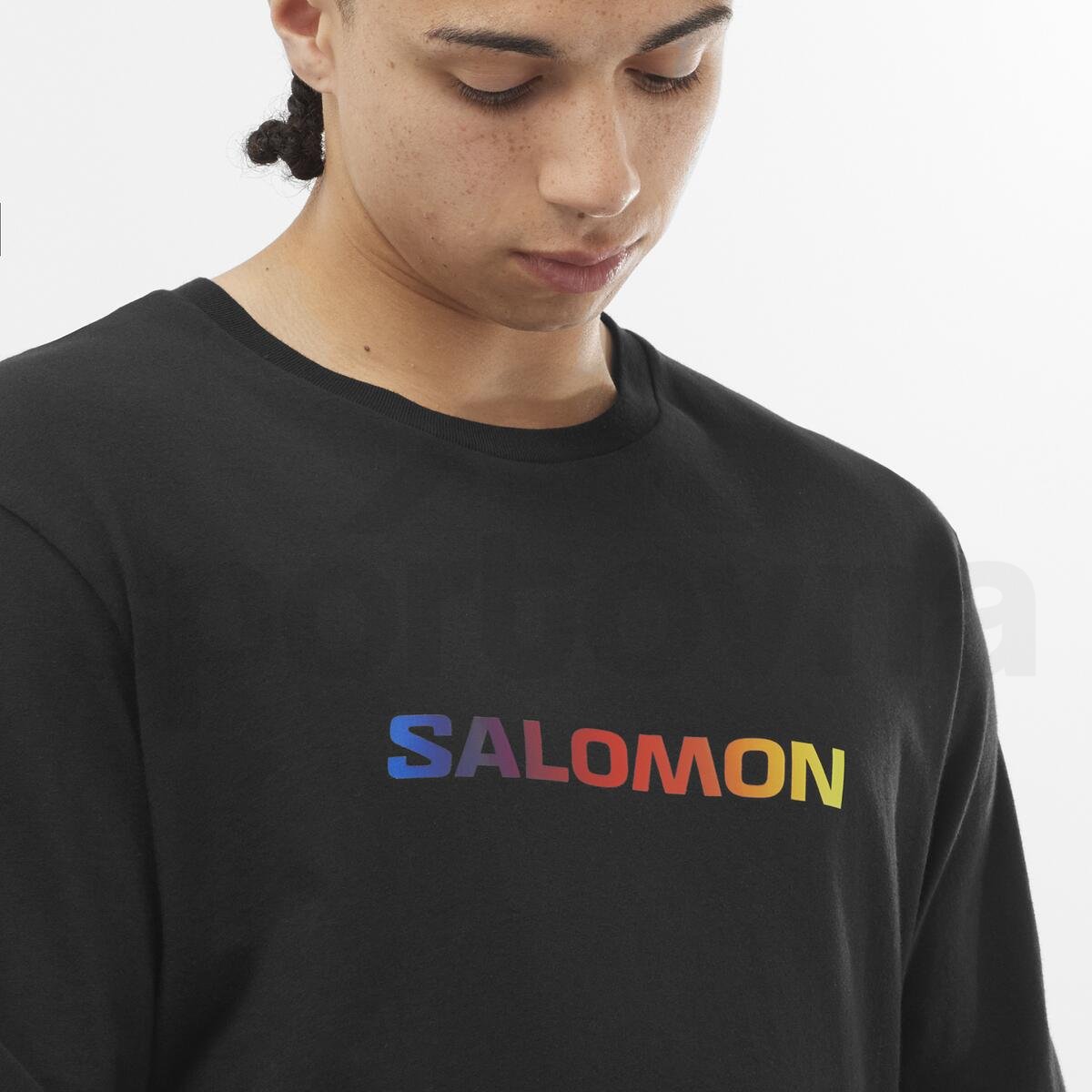 Футболка Salomon Logo Performance LS M - чорна