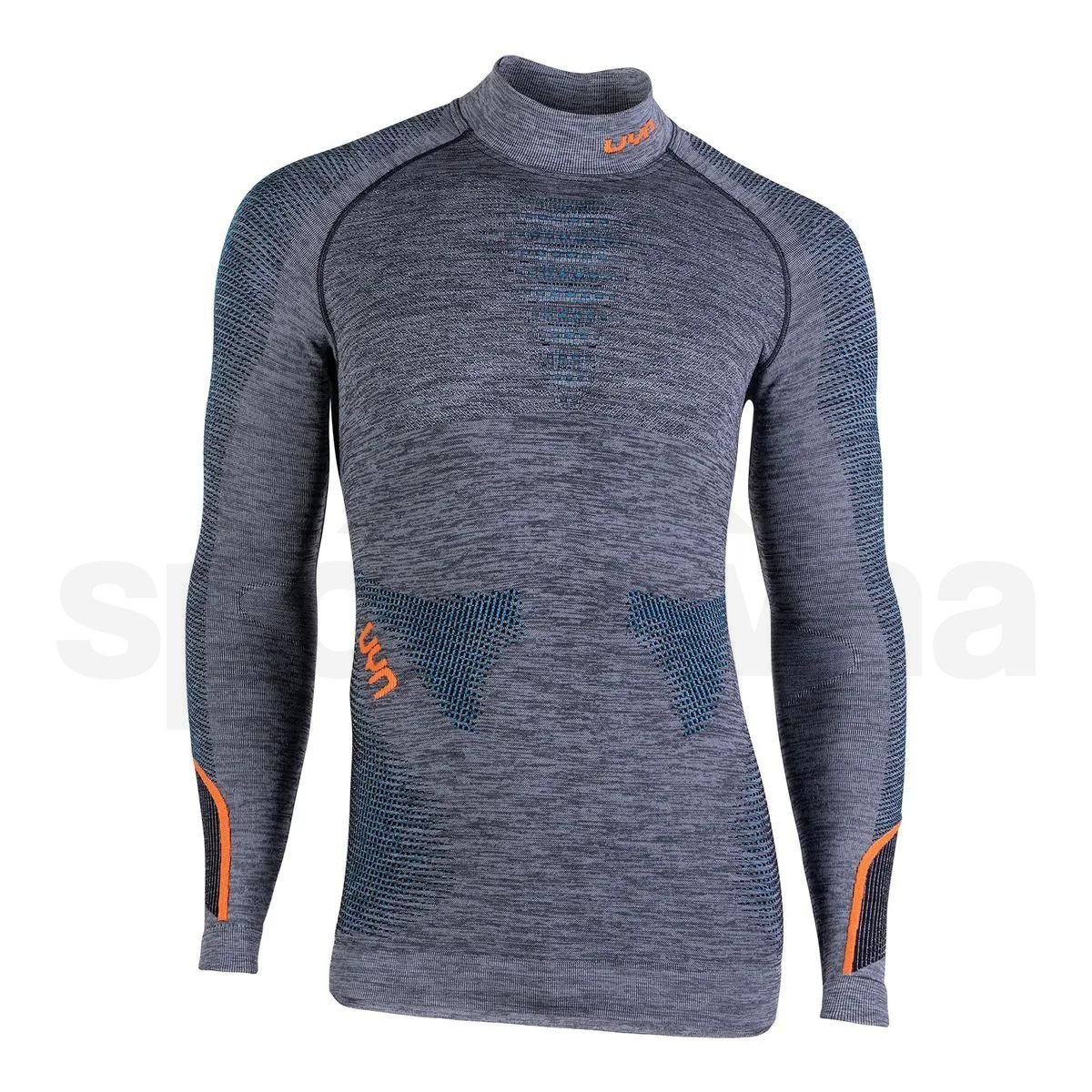 Tričko UYN Ambityon UW Shirt LG SL M - šedá/modrá/oranžová