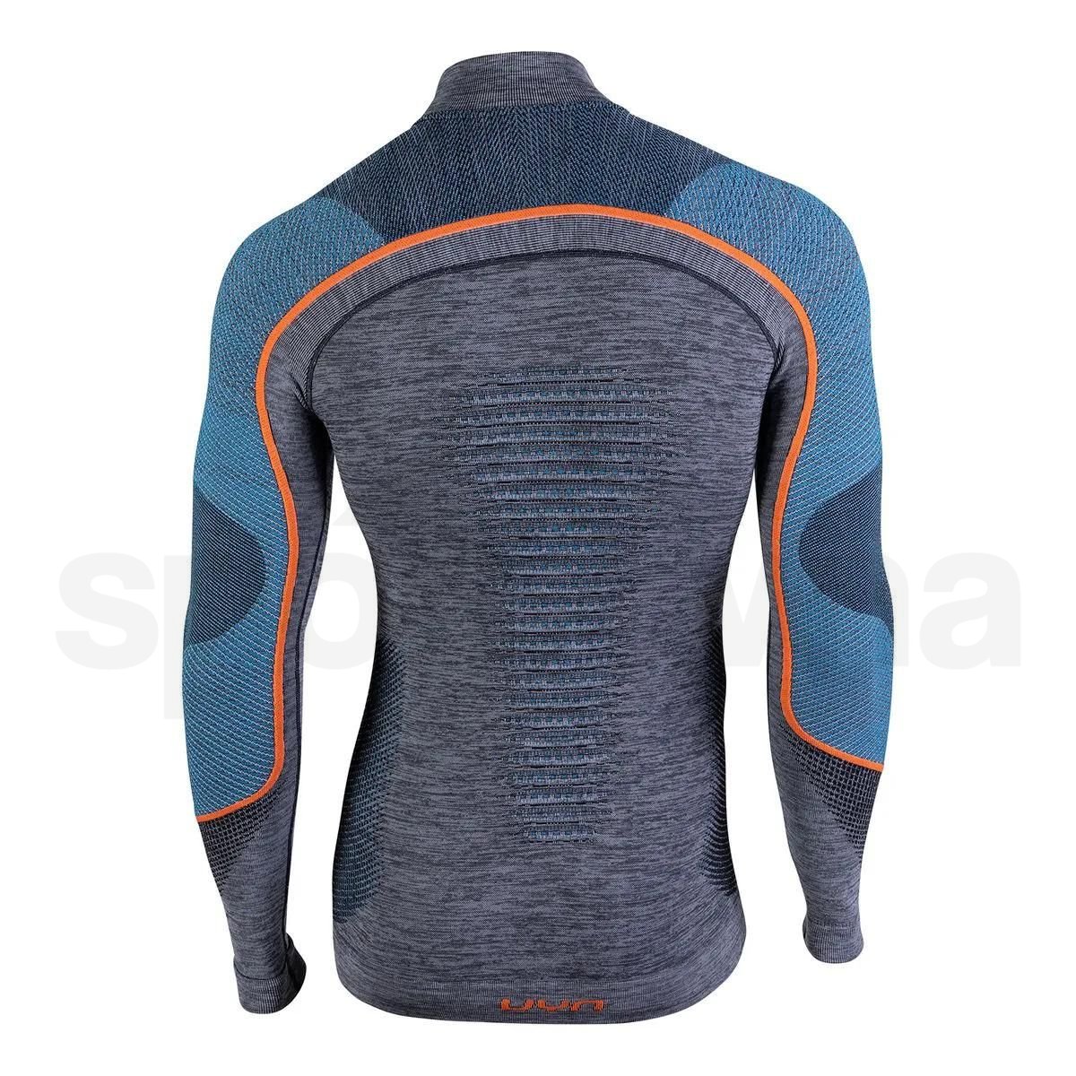 Tričko UYN Ambityon UW Shirt LG SL M - šedá/modrá/oranžová