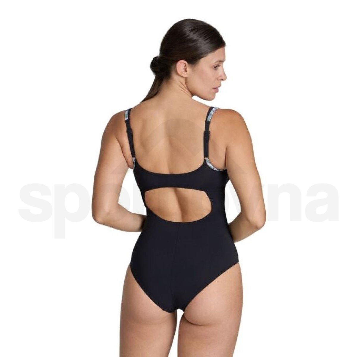 Plavky Arena Bodylift Chiara Swim Strap Back W - černá/šedá